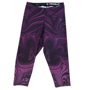 BOMBSHELLER Marbled swirl crop leggings sz L